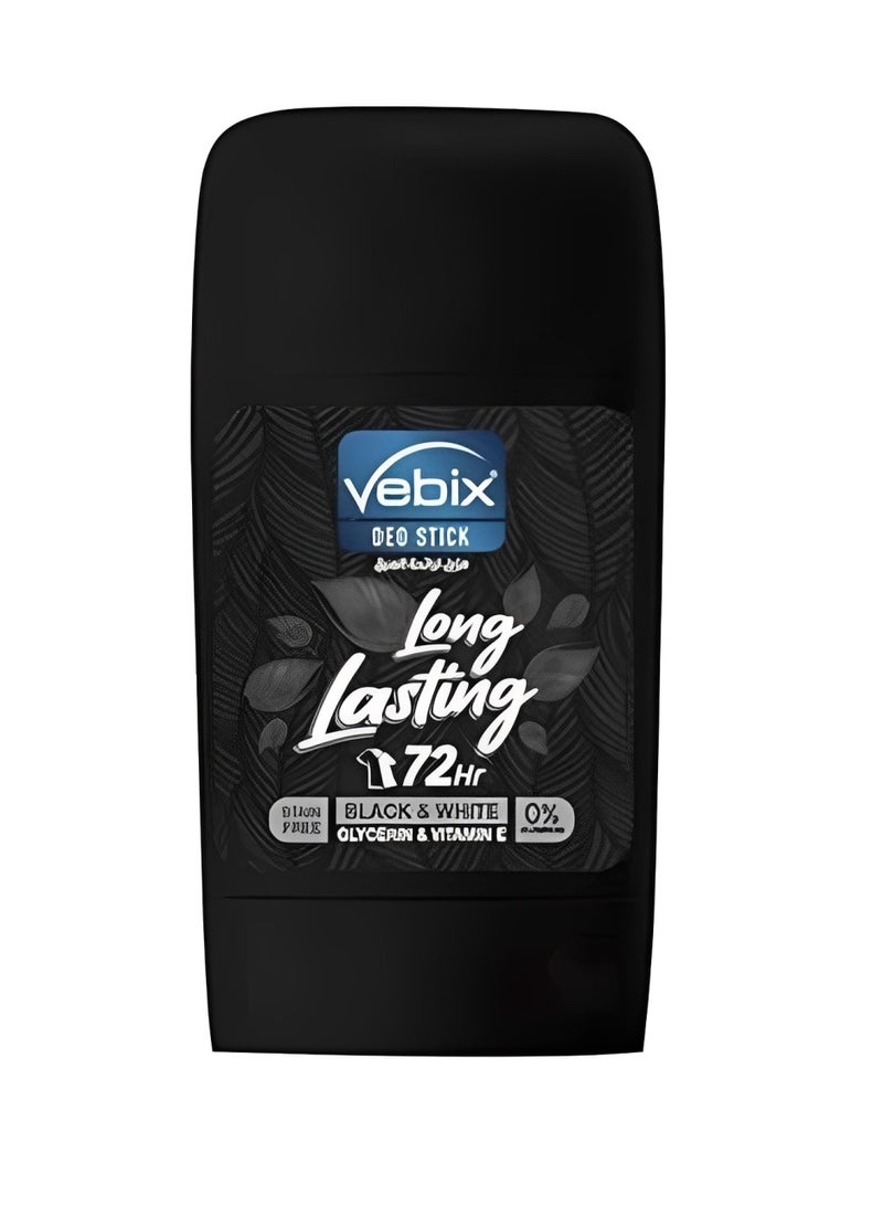 مزيل عرق ستيك يدوم طويلاً للرجال 50 مل، حماية تدوم 72 ساعة، خالٍ من الكحول، غني بالجلسرين وفيتامين E، لطيف على البشرة الحساسة، شعور بالانتعاش والنظافة